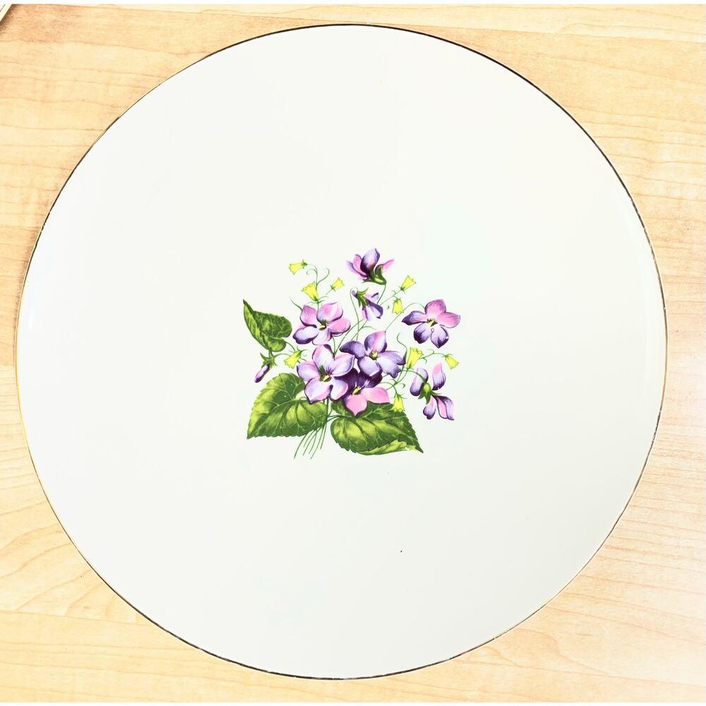 Edwin M. Knowles Wood Violets Dinner Plates